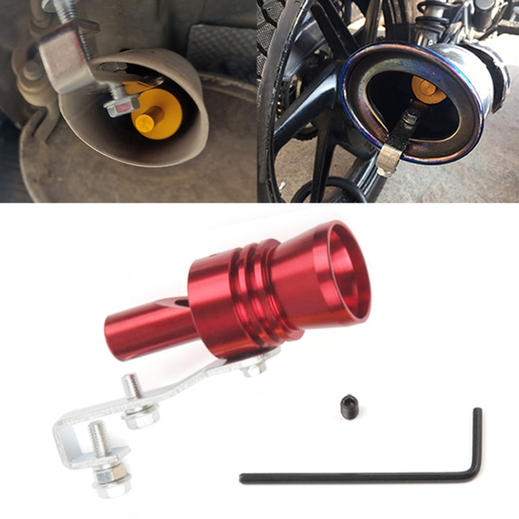 Universal Aluminium Turbo Sound Auspuff Endrohr Pfeife Auto / Motorrad Simulator Trillerpfeife, Größe: XL, Außendurchmesser: 35mm, Größe: XL (Schwarz), Größe: XL (Gold), Größe: XL (Blau), Größe: XL (Rot), Größe: XL (Silber)