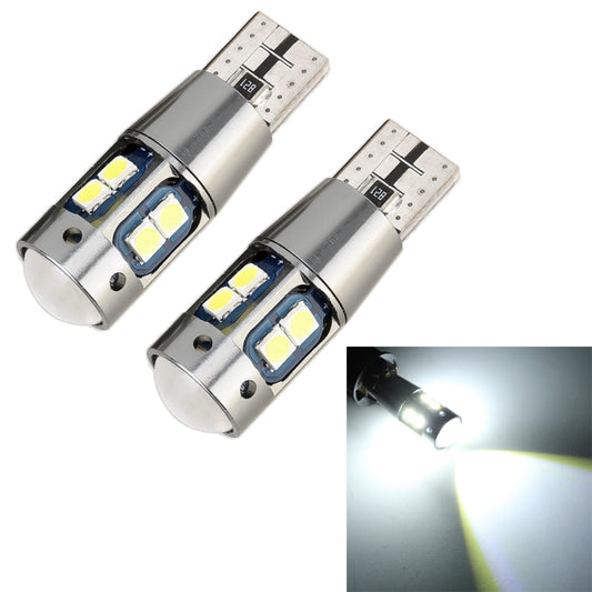 2 PCS T10 DC12V / 2.3W / 6000K / 180LM 10LEDs SMD-3030 Car Clearance Light, with Decoding, 10LEDs