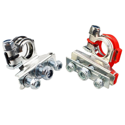 FOXSUR 1 Pair Car Automotive Battery Wire Cable Terminals Clamp Connectors Kit, Wire Cable Terminals