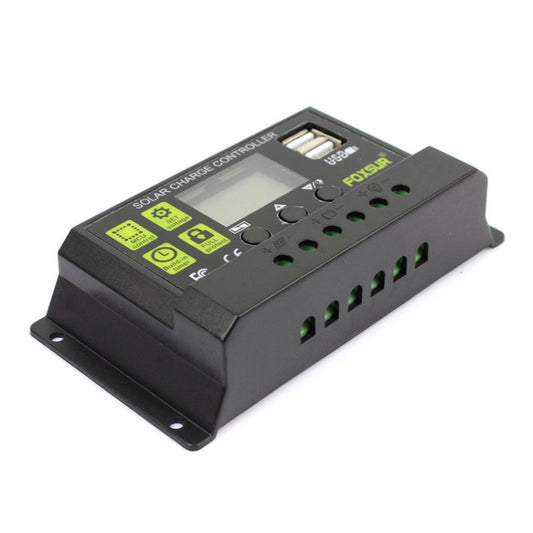 Controlador de carga solar FOXSUR 10A, 12 V/24 V, con identificación automática, 10 A