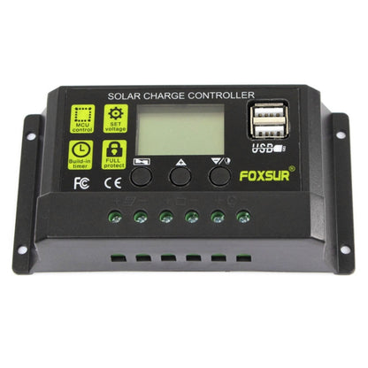 FOXSUR 20A Solar Charge Controller 12V / 24V Automatic Identification Controller, 20A