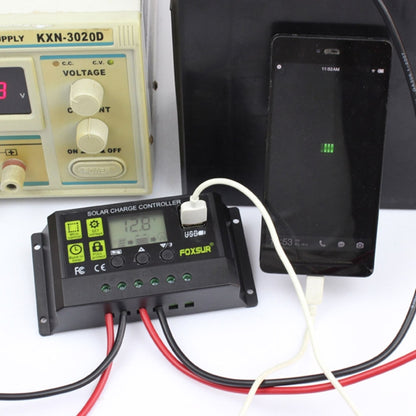 FOXSUR 20A Solar Charge Controller 12V / 24V Automatic Identification Controller, 20A