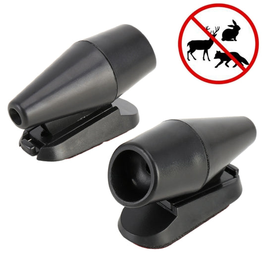 Pair Car ABS Deer Alert Sound Alarm Ultrasonic Wind Power Animal Repeller, Wind Power Animal Repeller (Black), Wind Power Animal Repeller (Black Silver)