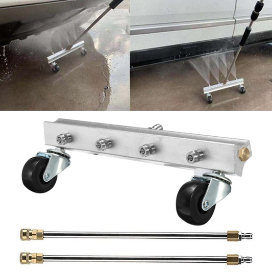 Châssis de Carrosserie de Voiture Laveuse Haute Pression pour Voiture Nettoyeur Dessous de Voiture avec 4 Buses, Longueur de la Tige d'Extension : 34 cm, avec Tige d'Extension