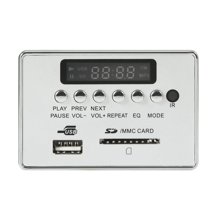 Car 12V Audio MP3 Player Decoder Board FM Radio SD Card USB AUX, with Bluetooth / Remote Control, 12V (Silver Grey), 12V