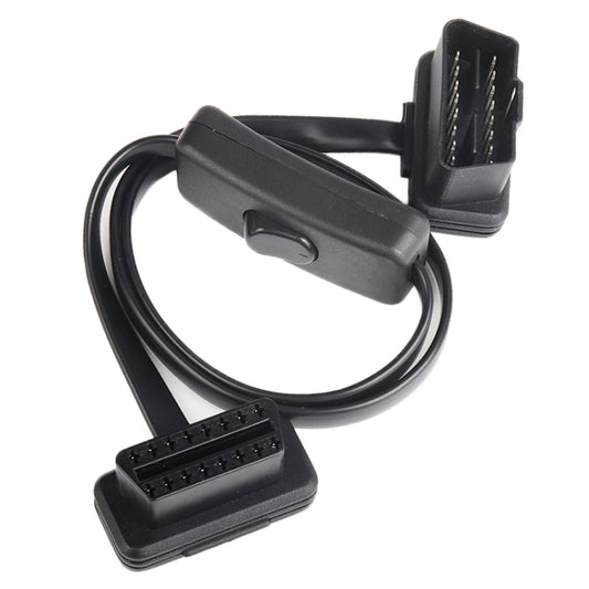 16PIN Car Ultra-thin OBD Diagnostic Extended Cable OBD2 Cable with Switch, 16PIN