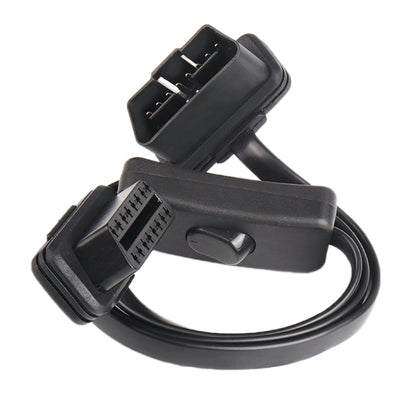 16PIN Car Ultra-thin OBD Diagnostic Extended Cable OBD2 Cable with Switch, 16PIN