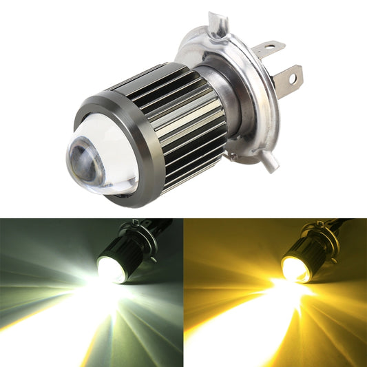 H4 Phares de moto bicolores 12-80V / 10W / 6000K / 3000K / 800LM avec lentille de projecteur, H4