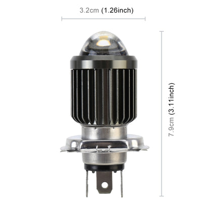 H4 DC12-80V / 10W / 6000K / 3000K / 800LM Bicolor Motorcycle Headlights with Projector Lens, H4
