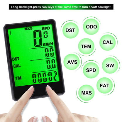2.8 inch English Wireless Waterproof Cycle Computer LCD Odometer Speedometer with Extension Holder, Wireless with Extension Holder