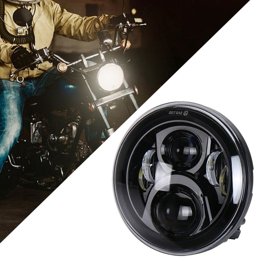 Phare de moto rond à LED de 7 pouces, projecteur modifié pour Honda, pour Honda, pour Honda Silver
