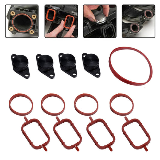 4x22mm Car Swirl Flap Air Intake Aluminum Gasket Remove Repair Kit, 22mm(Black), 22mm(Silver)