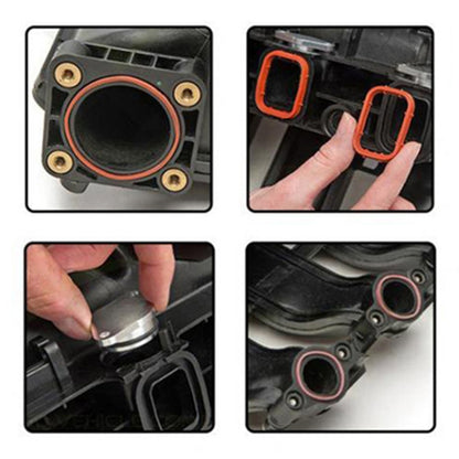 4x22mm Car Swirl Flap Air Intake Aluminum Gasket Remove Repair Kit, 22mm(Black), 22mm(Silver)