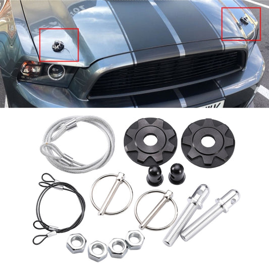 XH-6041 Car Universal Modified Aluminum Alloy Engine Hood Lock Cover, XH-6041(Black), XH-6041(Blue), XH-6041(Red), XH-6041(Silver)