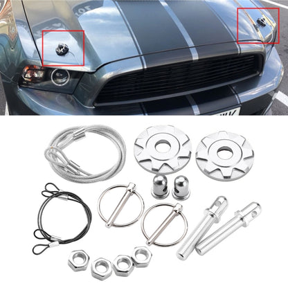 XH-6041 Car Universal Modified Aluminum Alloy Engine Hood Lock Cover, XH-6041(Black), XH-6041(Blue), XH-6041(Red), XH-6041(Silver)