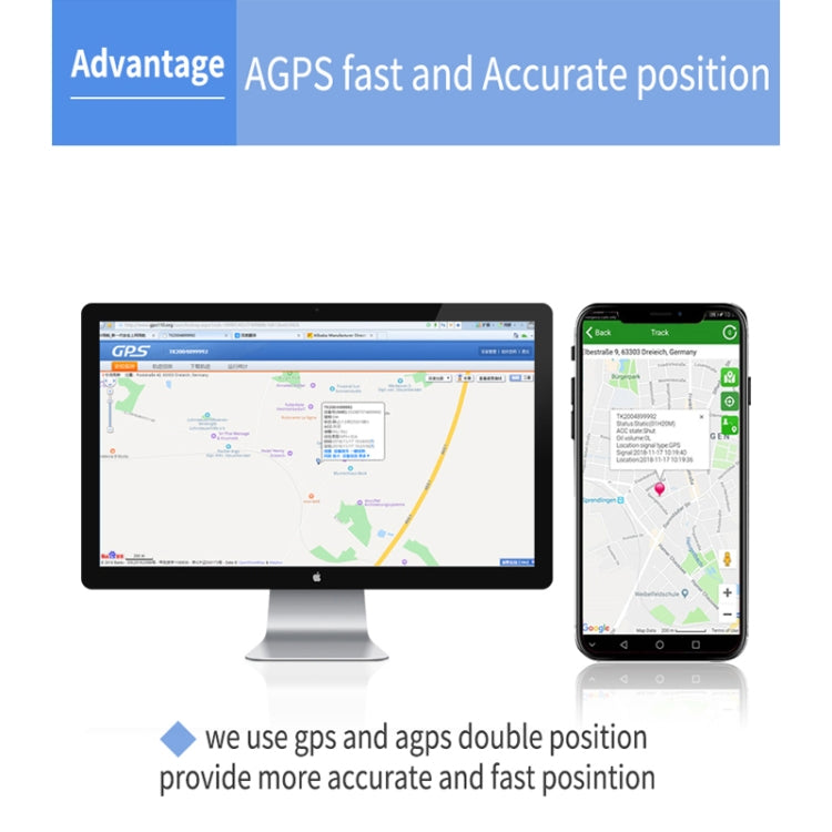 Traceur GPS TK300 4G GPS / GPRS / GSM en temps réel pour voiture, camion et véhicule avec batterie et relais, TK300