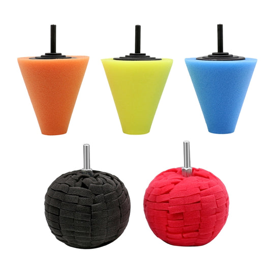 5 en 1 Kit de Disques de Polissage pour Voiture 3 pouces, Éponge de Polissage et Lustrage de Jantes, 5 en 1