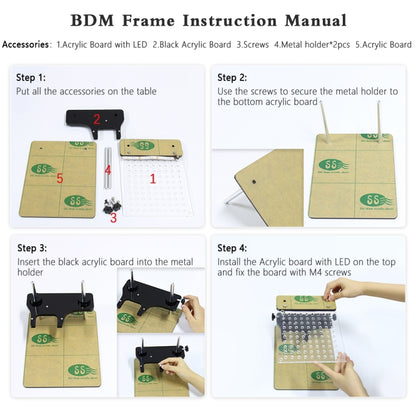 Car LED BDM Frame Holder BDM ECU Brush Test Stand with 4 Probe Pens, US Plug, BDM ECU Brush Test Stand