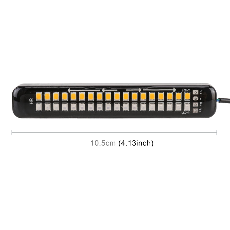 105mm DC12-24V / 1.6W Motorcycle LED Dynamic Blinker Side Lights Flowing Water Brake Lamp Turn Signal Light, Cable Length: 1m, 105mm