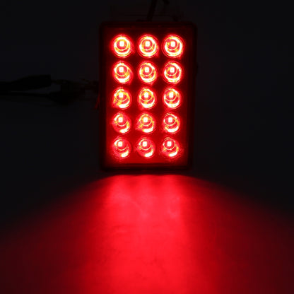 DC12V 1W Car Square Highlight Brake Lights Reversing Light with 15LEDs SMD-3528, Square (Black), Square (Red), Square (Transparent)