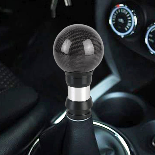 Universal Car Pressable Telescopic Carbon Fiber Gear Head Gear Shift Knob, Length: 9.5cm