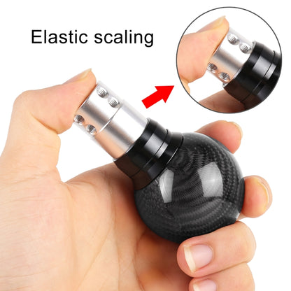 Universal Car Pressable Telescopic Carbon Fiber Gear Head Gear Shift Knob, Length: 9.5cm