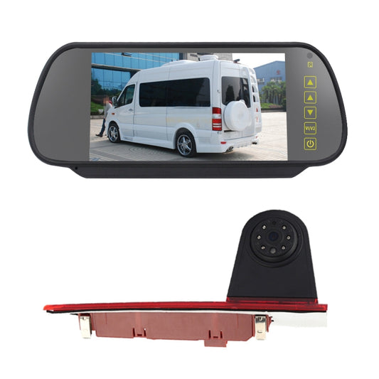 PZ477 Car Waterproof 170 Degree Brake Light View Camera + 7 inch Rearview Monitor for Ford Transit Custom, PZ477 + 7 inch Rearview Monitor