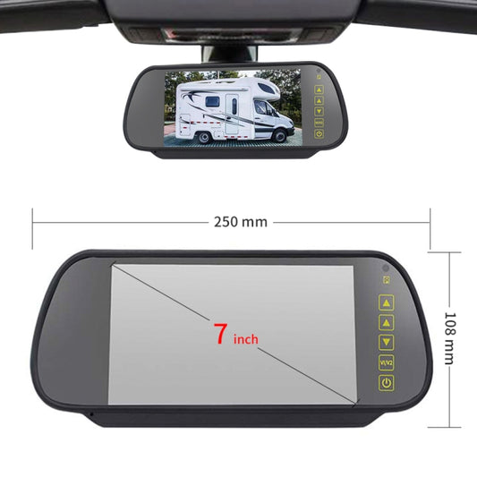 PZ477 Car Waterproof 170 Degree Brake Light View Camera + 7 inch Rearview Monitor for Ford Transit Custom, PZ477 + 7 inch Rearview Monitor