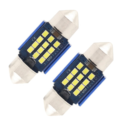 2pcs 31mm DC12-24V / 1W / 6000K / 60LM 12LEDs SMD Car Reading Lamp Dome Light, 31mm