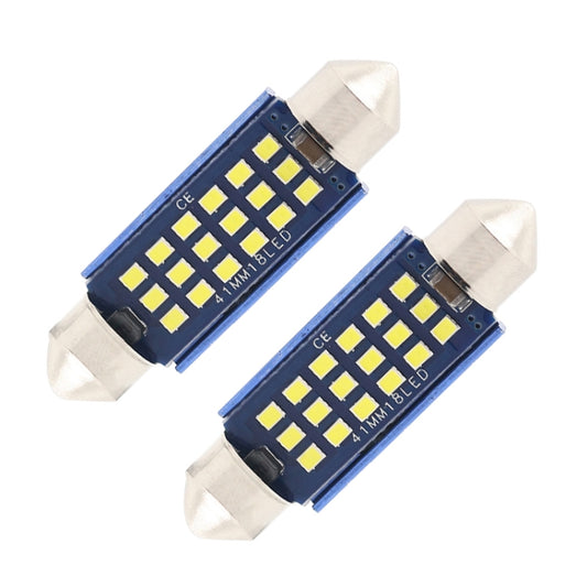 2pcs 41mm DC12-24V / 1W / 6000K / 60LM 18LEDs SMD Car Reading Lamp Dome Light, 41mm