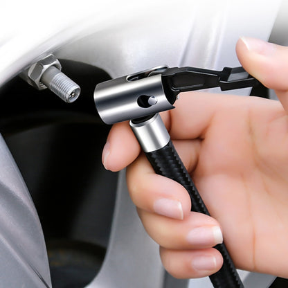 Car 12V Portable Inflatable Cylinder Pedal Digital Display Air Pump with Light, Digital Display