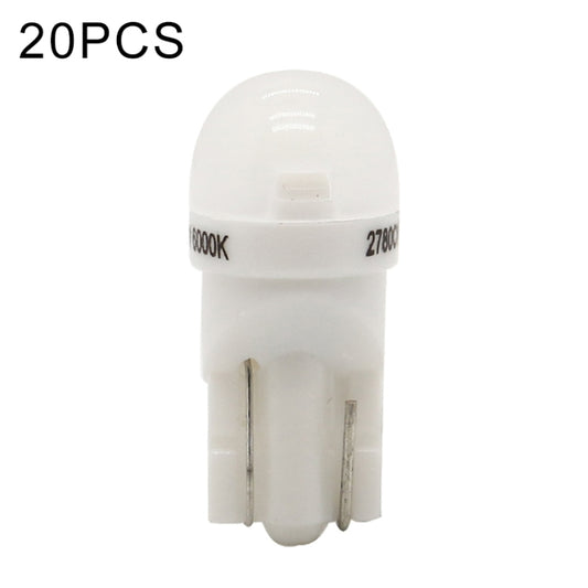 20 PCS T10 DC12V / 0.25W / 6500K / 20LM Car Round Head Plug-in Bubble Reading Light with 1LEDs SMD-3030 Lamps, T10