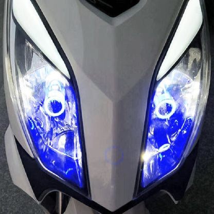 BA20D DC12-80V / 20W / 6000K / 2000LM Motorcycle Headlight with Angel Eyes, BA20D (Red), BA20D (Blue)