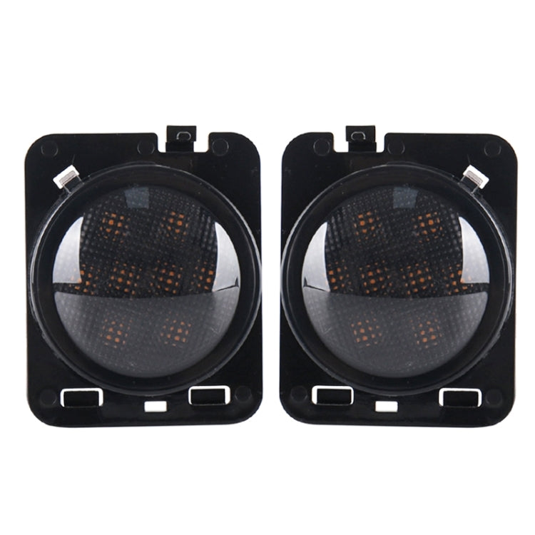 2 PCS 8W DC 12V Car SUV Refit LED Wheel Eyebrow Turn Signal for Jeep Wrangler JK 07-17, Specification: Butt Assembly with Aperture