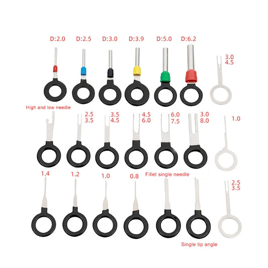 21 in 1 Car Plug Circuit Board Wire Harness Terminal Extraction Pick Connector Crimp Pin Back Needle Remove Tool, 21 in 1