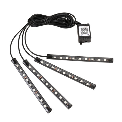 4 in 1 Universal Car Cigarette Lighter 8-color APP Control LED Atmosphere Light Decorative Lamp, with 9LEDs Lamps Cable Length: 1.5m, APP Control 9LEDs