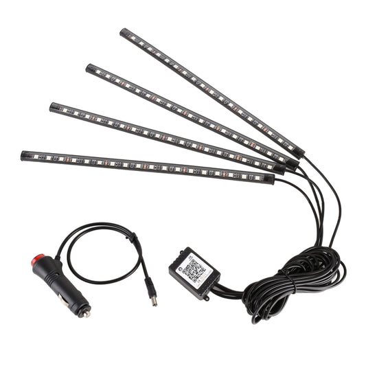 4 in 1 Universal Car Cigarette Lighter 8-color APP Control LED Atmosphere Light Decorative Lamp, with 18LEDs Lamps Cable Length: 1.5m, APP Control 18LEDs