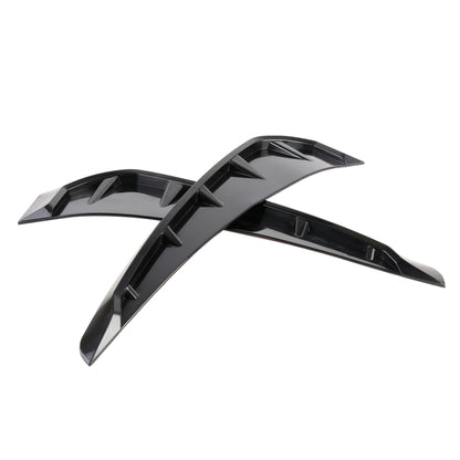 2 PCS Car Soft Silicone Decorative Sticker Outside Sticker, Bright Black, Bright Black