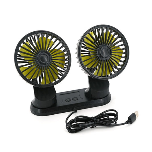F404 Ventilateur de refroidissement électrique double tête USB avec aromathérapie pour console centrale de voiture, F404