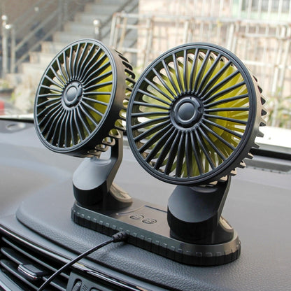 F404 Car Center Console USB Dual-head Electric Cooling Fan with Aromatherapy, F404
