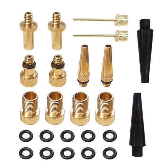 24 en 1 Adaptateur de Gonfleur Valve Française / Valve Américaine / Valve Anglaise, Aiguille de Gonflage, 24 en 1