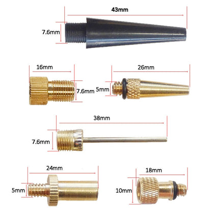 24 in 1 Inflator Adapter French Mouth / US Mouth / UK Mouth Inflation Needle Adapter, 24 in 1