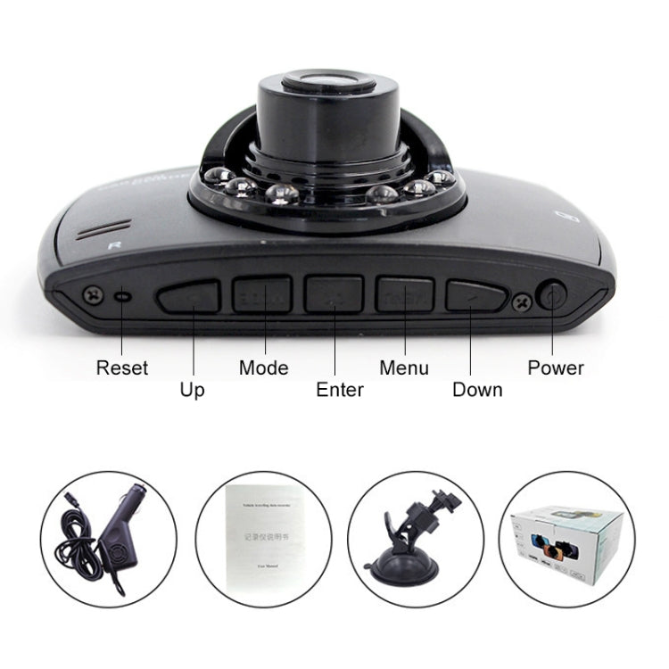 G30 Enregistreur de conduite DVR de voiture 480P à enregistrement unique de 2,4 pouces, prend en charge la surveillance de stationnement / l'enregistrement en boucle, 2,4 pouces