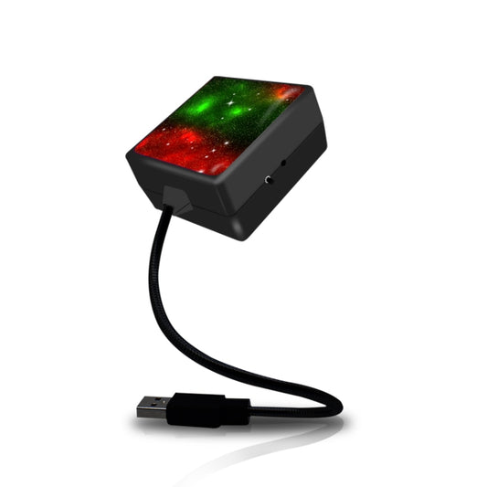 C208 5V 0.1W IPX4 USB Car Rotating Star Lights Red Green Starry Sky Atmosphere Lamp, C208 Red Green