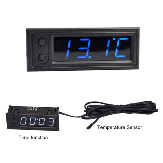 Horloge lumineuse à LED électronique haute précision 3 en 1 pour voiture + Thermomètre + Voltmètre, 3 en 1 Vert, 3 en 1 Bleu, 3 en 1 Rouge