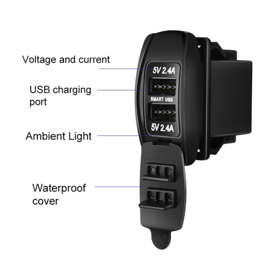 Chargeur de téléphone portable double face pour voiture 4,8 A, 4,8 A