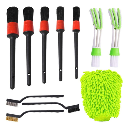 Kit de 11 outils de nettoyage de voiture, couleur aléatoire, 11 en 1
