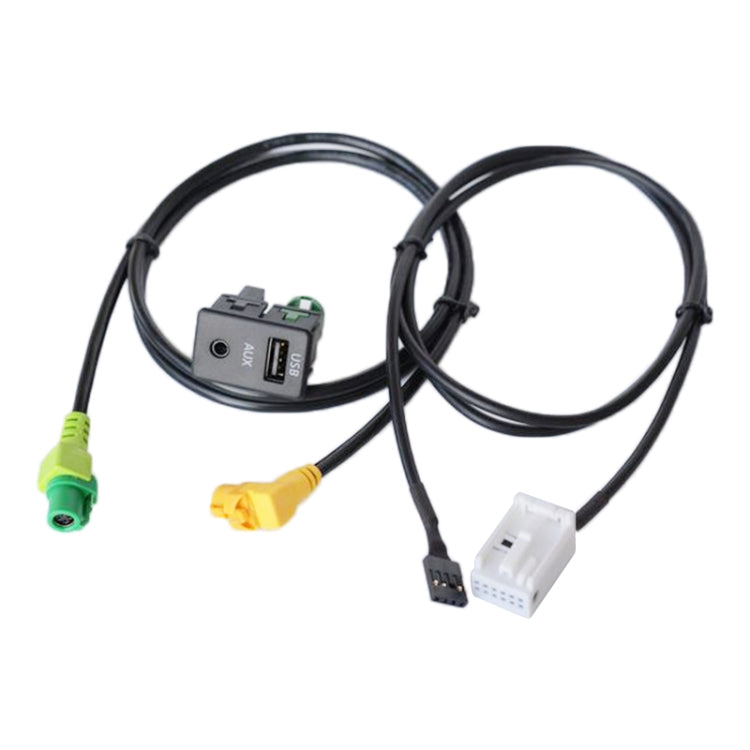 Car AUX USB Switch Holder + Cable Wiring Harness for Volkswagen Magotan / Touran / Polo / Touran RCD510/310+/300+, For Volkswagen Magotan