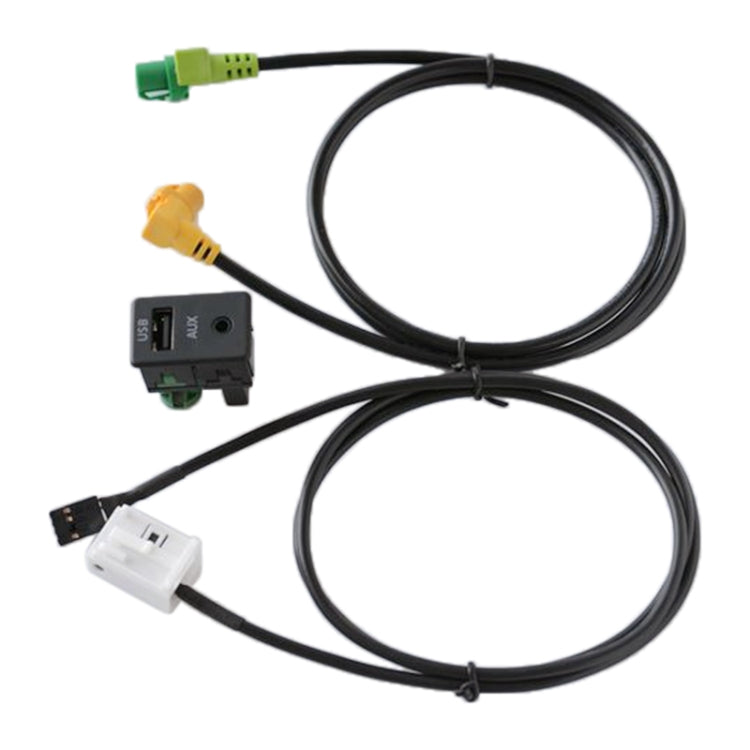 Car AUX USB Switch Holder + Cable Wiring Harness for Volkswagen Magotan / Touran / Polo / Touran RCD510/310+/300+, For Volkswagen Magotan