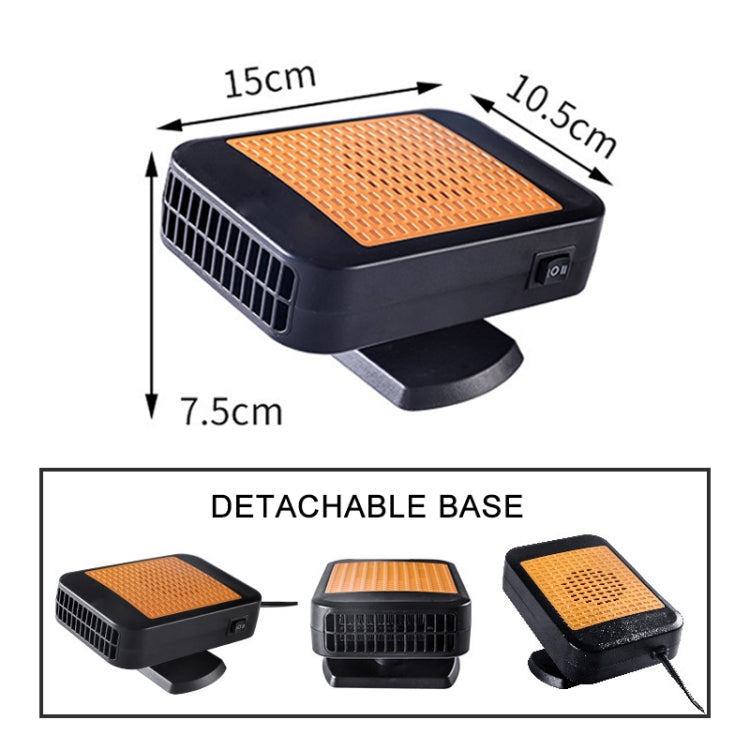 Chauffage de voiture creux 12V Dégivreur et Désembueur multifonctionnel pour pare-brise avant, 12V (Orange), 24V (Rouge)